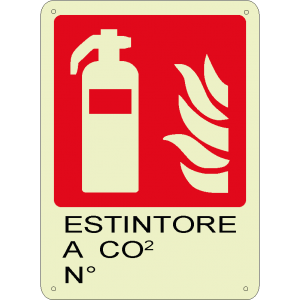Estintore a co2 n° verticale luminescente