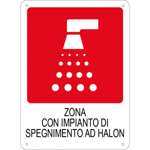 Zona con impianto di spegnimento ad halon verticale