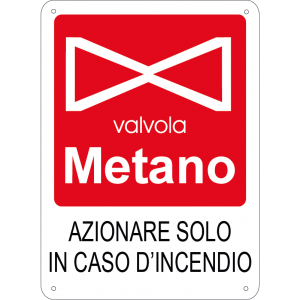 Azionare solo in caso d'incendio - Valvola metano verticale