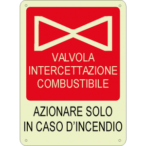 Azionare solo in caso d'incendio verticale luminescente