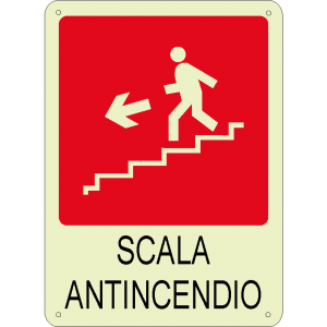 Scala antincendio luminescente