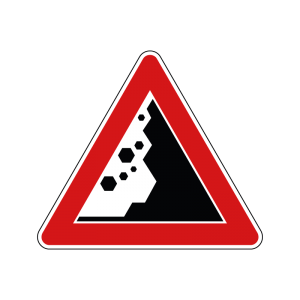 00000030b - Segnale di pericolo - Caduta massi da destra - Figura 30b