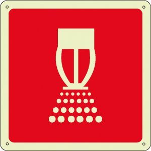 Sprinkler antincendio quadrato luminescente