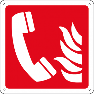 Telefono emergenza incendio quadrato