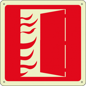 Porta tagliafuoco quadrato luminescente