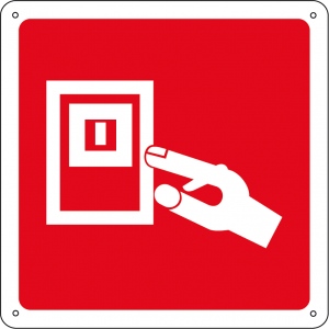 Interruttore elettrico antincendio quadrato