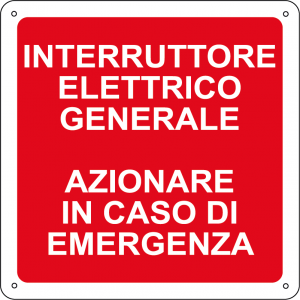 Interruttore elettrico generale quadrato