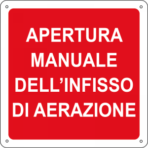 Apertura manuale dell'infisso di aerazione