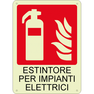 Estintore per impianti elettrici verticale luminescente