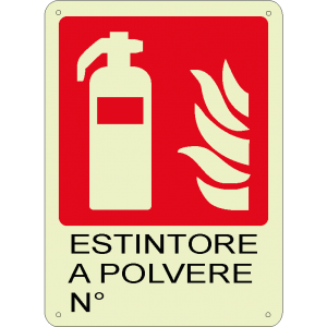 Estintore a polvere n° verticale luminescente