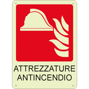 Attrezzature antincendio verticale luminescente