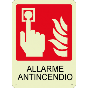 Allarme antincendio verticale luminescente
