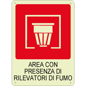 Area con presenza di rilevatori di fumo luminescente