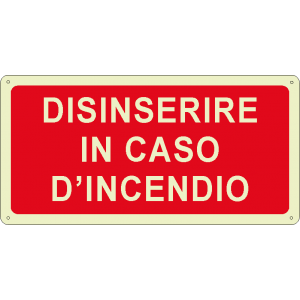 Disinserire in caso d'incendio orizzontale luminescente