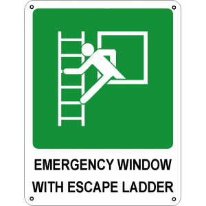 Emergency window with escape ladder