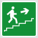 Uscita di emergenza salita a destra quadrato