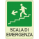 Scala di emergenza Sinistra Basso verticale luminescente