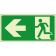 Uscita di emergenza a sinistra orizzontale luminescente