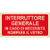 Interrutore generale - In caso di necessità rompere il vetro orizzontale luminescente