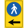 Pedoni obbligo a sinistra fondo giallo