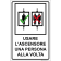 Usare l’ascensore una persona alla volta - cod. 700006
